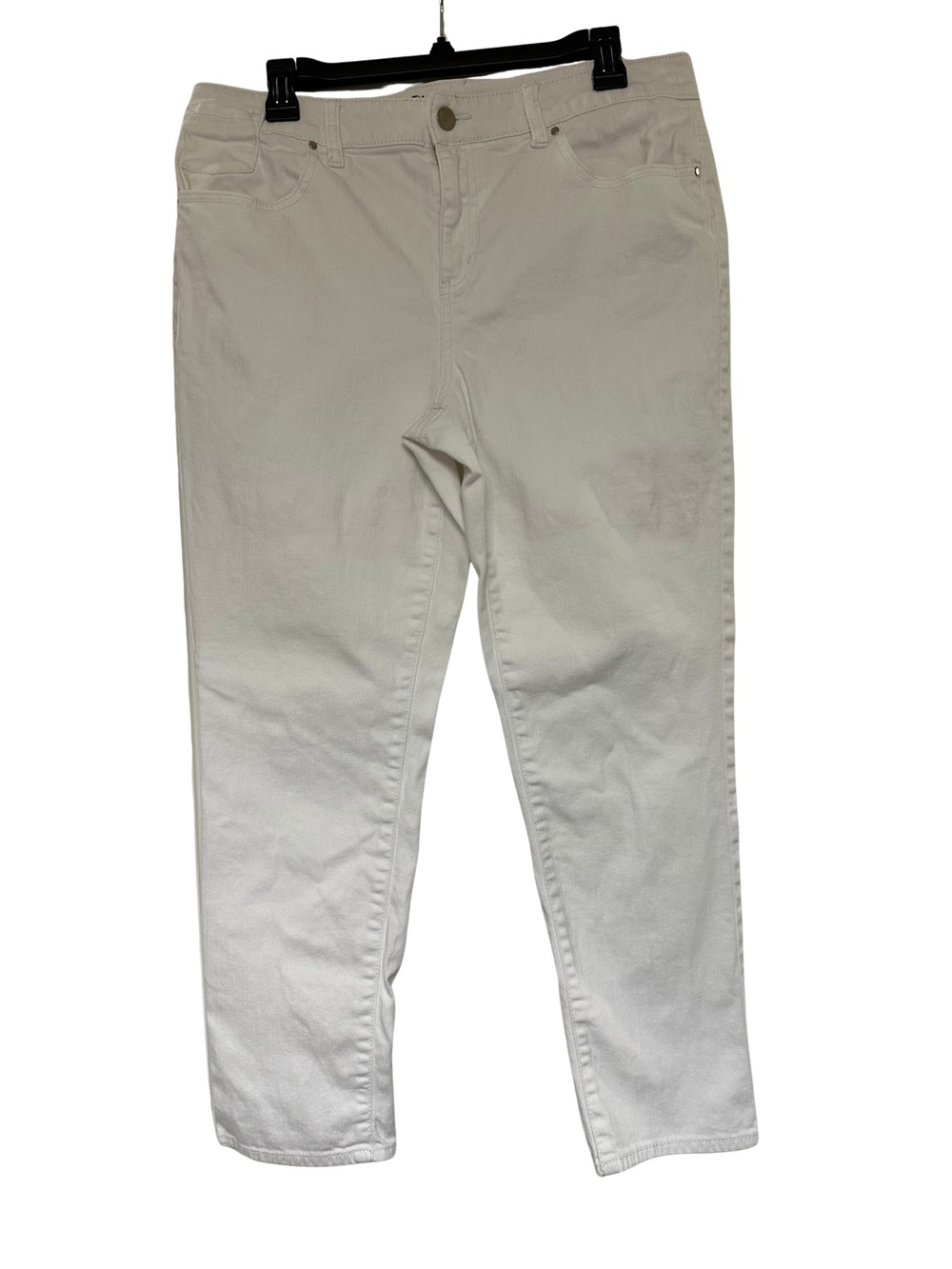 Chico’s Embroidered Pocket Women's White High-Rise Stretch Jeans 1.5